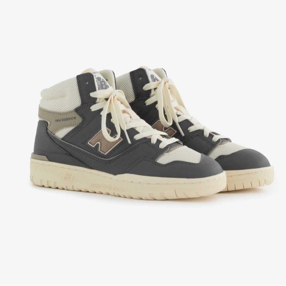 Aime Leon Dore High-Top Sneakers in Charcoal and Cream
